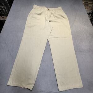 Vintage 90s Dockers Pants Mens 35x29 Tan Straight Leg Khaki Pleated
